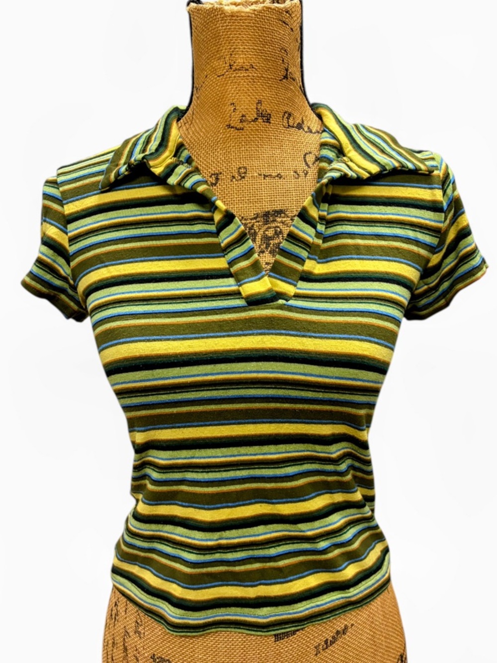 Women’s Vintage Y2K MadKniits Multicolored Striped Top sz-L
